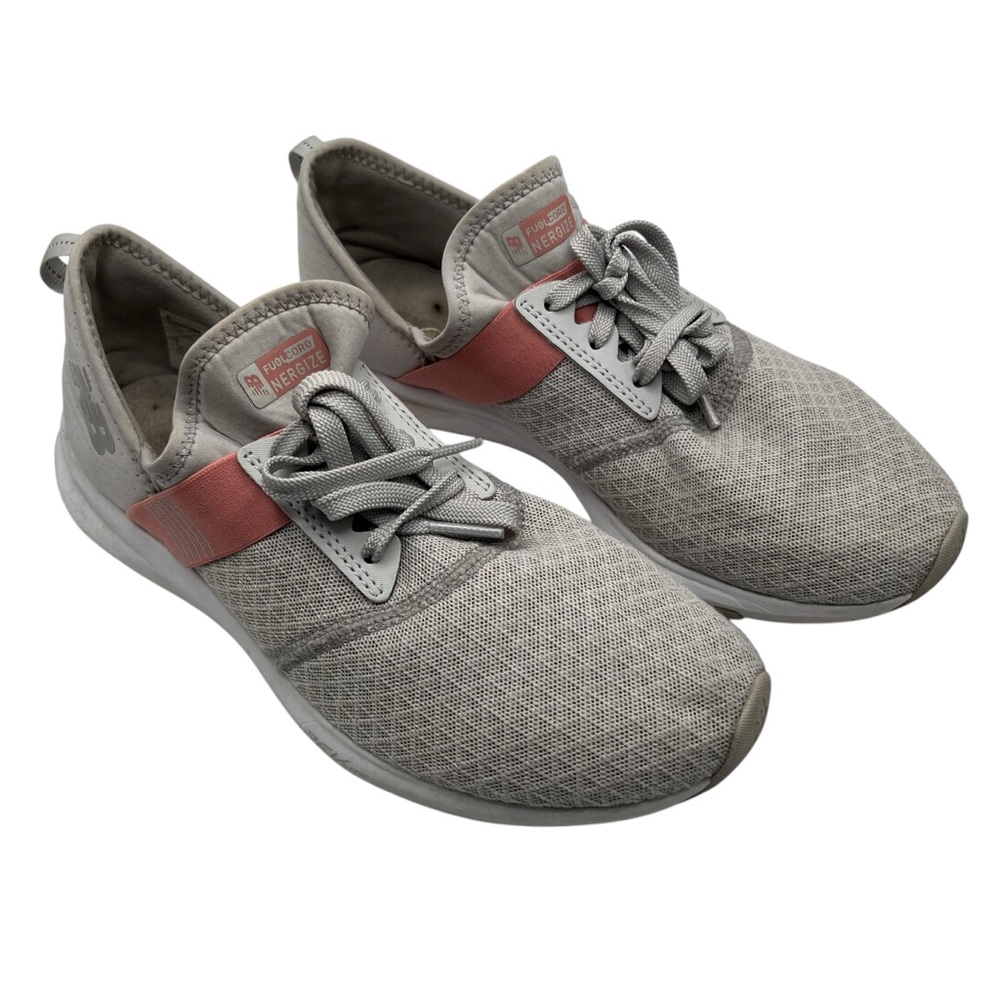 New Balance Fuel Core Nergize‎ Sneakers Womens 8 Pink Grey Mesh Fabric Athletic